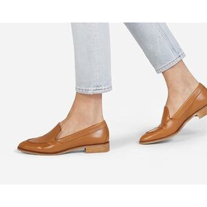 Everlane The Modern Loafer Camel Tan Leather Flats Minimalist Classic Shoes 7